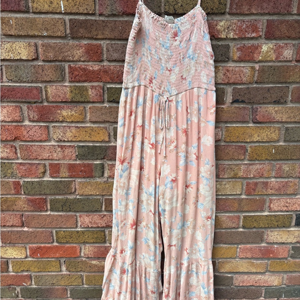 Peach Love California Multicolor Floral Smocked Jumpsuit